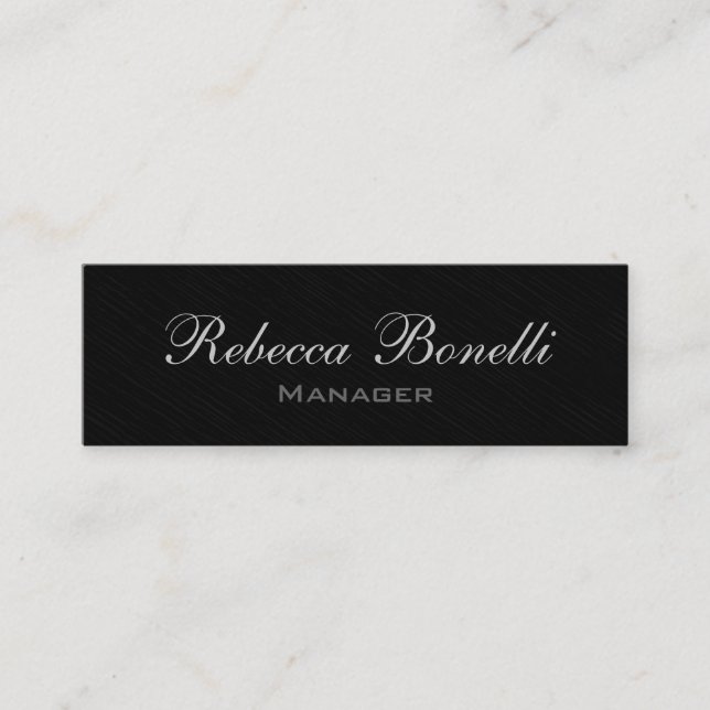 Skinny Stylish Grey Black Manager Business Card (Front)