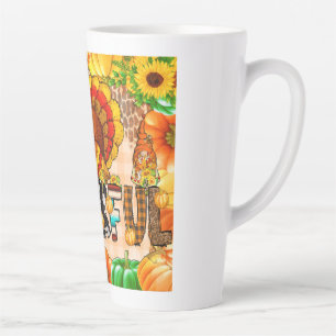 Skinny Thankful Tumbler Sublimation - Thanksgiving Latte Mug