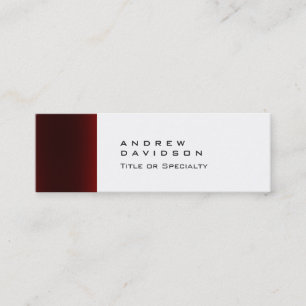 Skinny Trend Red White Plain Stylish Business Card