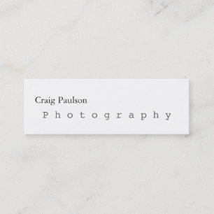 Skinny Trendy Photography White Business Card
