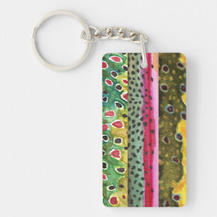 Skins of Three Beautiful Trout Key Ring