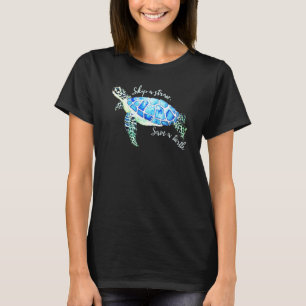 Skip A Straw Save A Sea Turtle Lover Dad Mum Funny T-Shirt