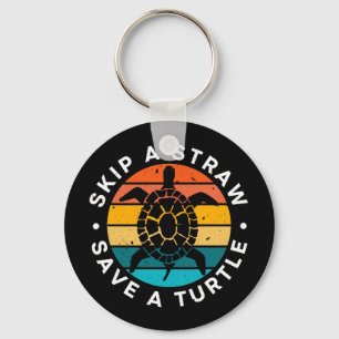 Skip A Straw Save A Turtle Key Ring