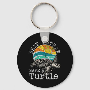 Skip A Straw Save A Turtle Key Ring
