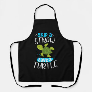 Skip A Straw Save A Turtle Turtle Rescue Sea Turtl Apron