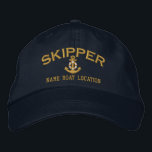 SKIPPER Anchor Your Boat Name Your Name or Both! Embroidered Hat<br><div class="desc">A personalised skipper lifesaver embroidery nautical style. An original casual fashion embroidered baseball cap sure to make an impression on, or off the boat. Here's a selection of fine custom casual embroidered baseball caps; in a nautical style, you can easily personalise to make as unique as you are. Use the...</div>