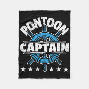Skipper Pontoon Boating I Pontoon Boat Captain Fleece Blanket