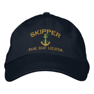 Skipper Rope Anchor Yours to Personalise Embroidered Hat