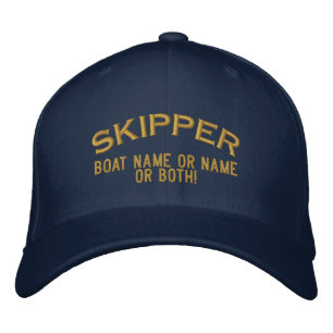 Skipper Your Boat Name Your Name or Both! Embroidered Hat