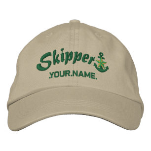 Skipper Your Name Star Anchor Embroidered Hat