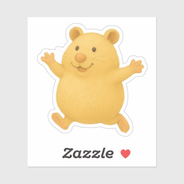 Skipping Cream Hamster Die-Cut Sticker (Sheet)