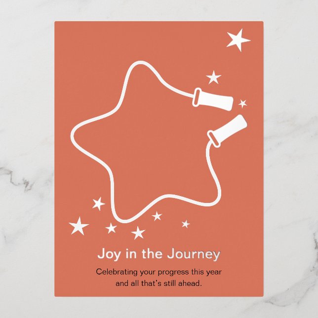 Skipping Rope Joy in the Journey Fitness Christmas Foil Holiday Postcard (Front)