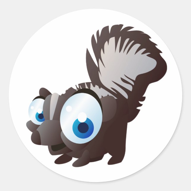 Skippy The Skunk Classic Round Sticker (Front)