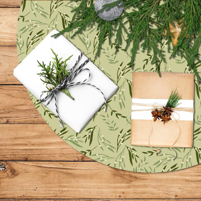 Skirt Christmas Tree with Designing of Palm Sheets Brushed Polyester Tree Skirt (Creator Uploaded)