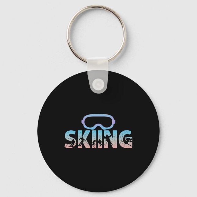 Skis, Alpine Skiing, _4  Key Ring (Front)