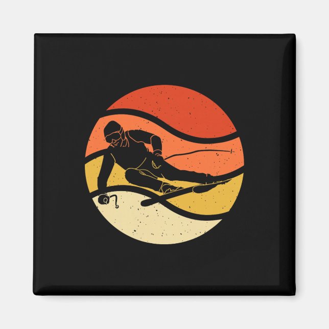 Skis, Alpine Skiing, _6  Magnet (Front)