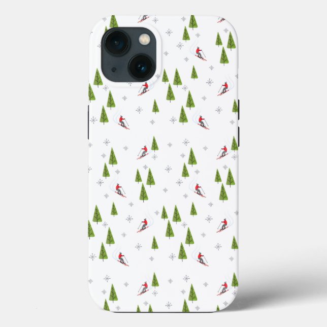 Skis and Pine Trees Case-Mate iPhone Case (Back)