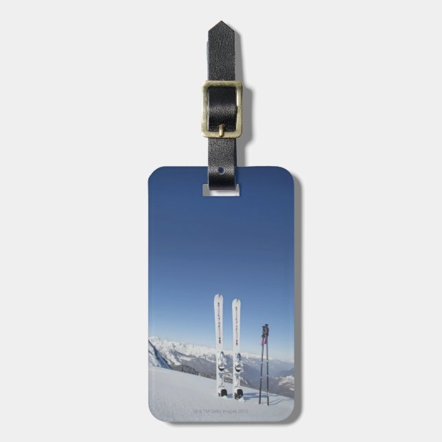 Skis and Ski Poles Luggage Tag (Front Vertical)