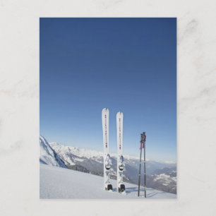 Skis and Ski Poles Postcard