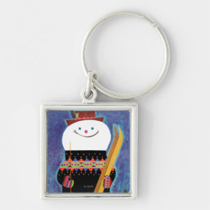 Skis for Snowman Key Ring