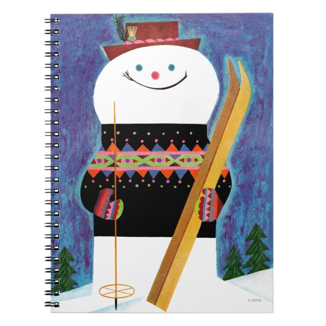 Skis for Snowman Spiral Notebook (Front)