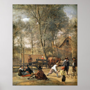 Skittle Players outside an Inn, c.1660-63 Poster
