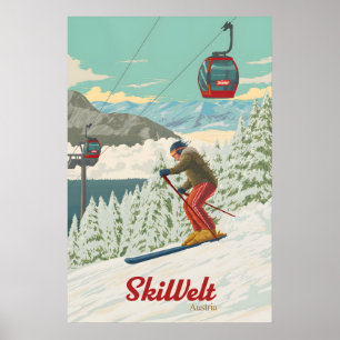SkiWelt Austria Ski Resort Travel Poster