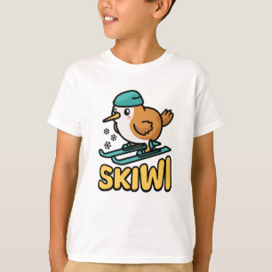 Skiwi! Cute Skiing Kiwi Pun T-Shirt