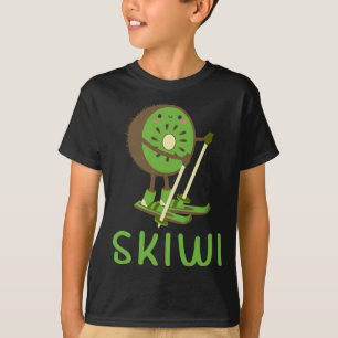Skiwi Kiwi Ski Skier Fruit Fruits Winter Sports Ap T-Shirt