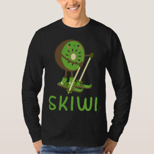 Skiwi Kiwi Ski Skier Fruit Fruits Winter Sports Ap T-Shirt