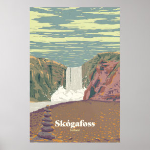Skogafoss Iceland Travel Poster