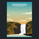 Skogafoss Iceland Waterfall Travel Poster<br><div class="desc">Skógafoss is a waterfall on the Skógá River in the south of Iceland at the cliff marking the former coastline.</div>