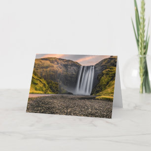 Skogafoss Waterfall in the Morning Sunrise Card