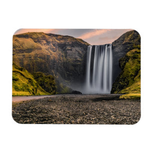 Skogafoss Waterfall in the Morning Sunrise Magnet