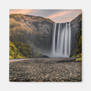 Skogafoss Waterfall in the Morning Sunrise Magnet