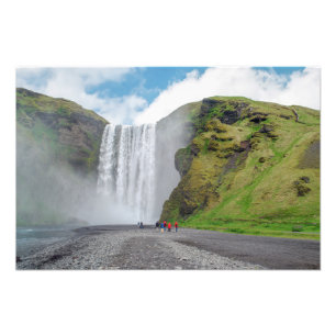 Skogafoss waterfall - Skogar village, Iceland Photo Print