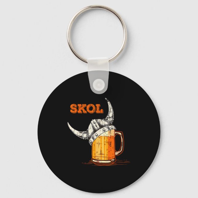 Skol Nordic Viking Helmet Drinking Gl  Key Ring (Front)