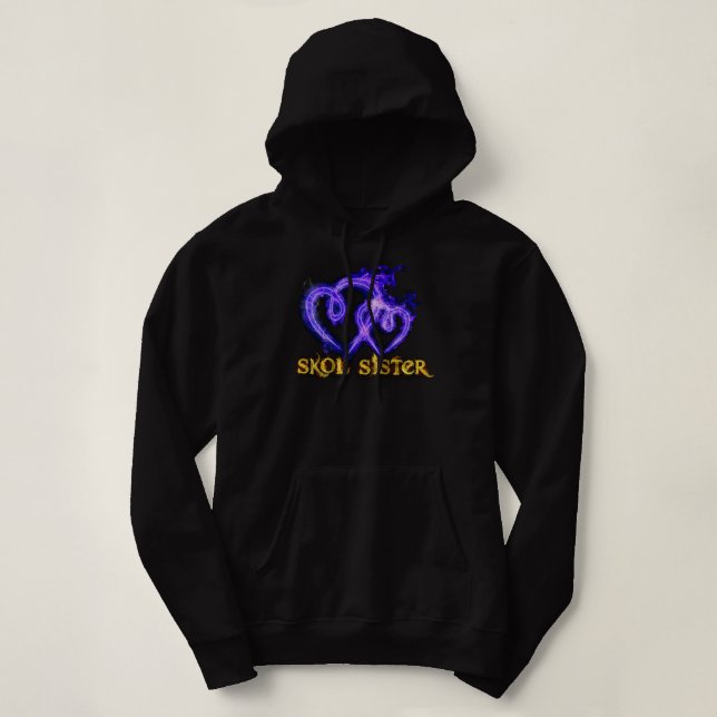 Skol Sister Flaming Hearts Hoodie (Design Front)