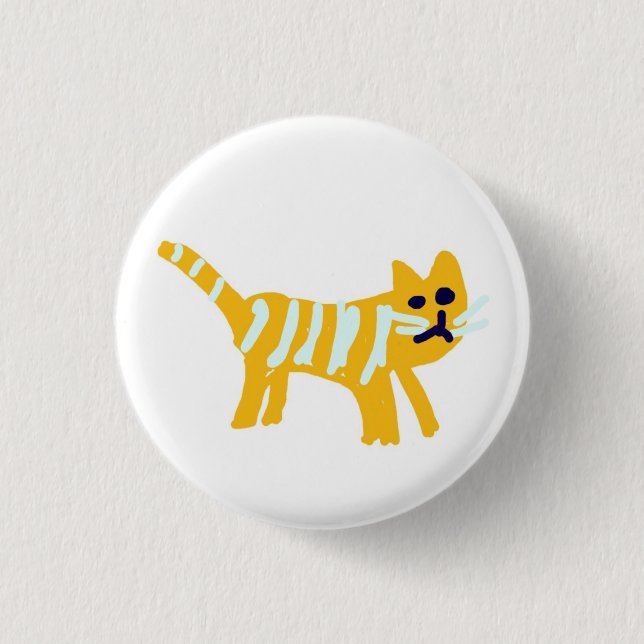 Skoobs the orange cat 3 cm round badge (Front)