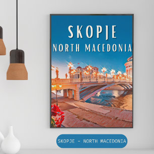 Skopje, ville des ponts poster