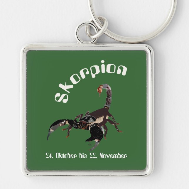 Skorpion 24. Okt bis 22. Nov. Schlüsselanhänger Key Ring (Front)