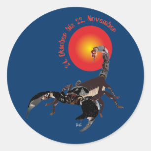 Skorpion 24. Oktober bis 22. November Aufkleber Classic Round Sticker