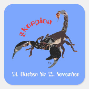 Skorpion 24. Oktober bis 22. November Aufkleber Square Sticker