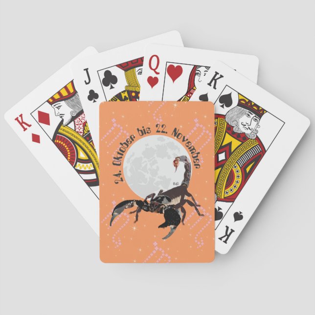 Skorpion 24. Oktober bis 22. November Kartenspiel Playing Cards (Back)