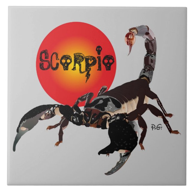Skorpion Keramik Fotofliese Tile (Front)