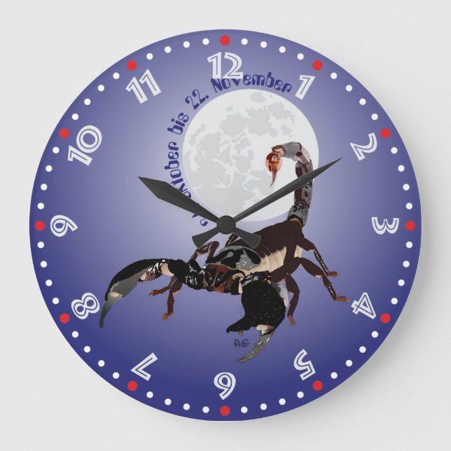 Skorpion - Sternzeichen Uhr Large Clock (Front)