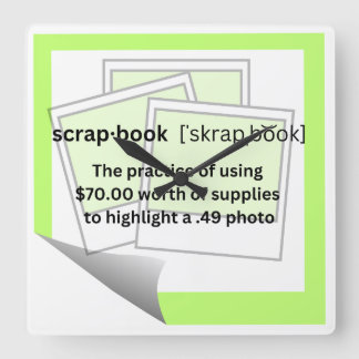 Skrap-book Square Wall Clock