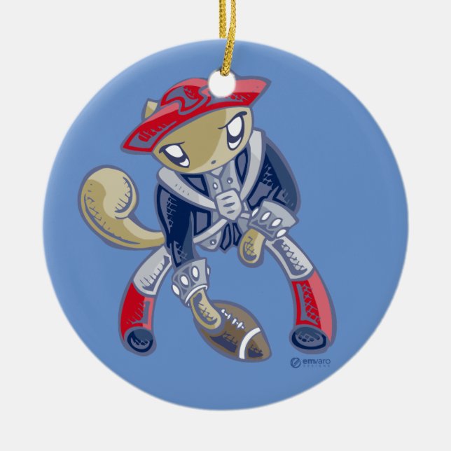 Skribbles: Go Patriots Ceramic Tree Decoration (Front)