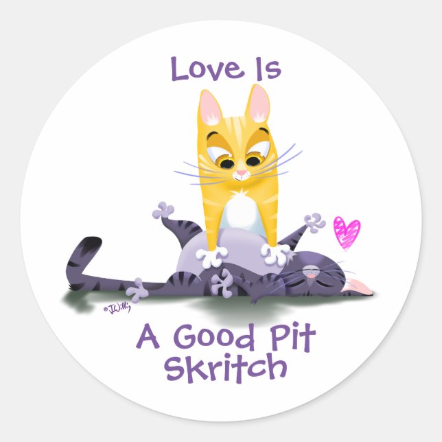 SKRITCH THE PITS KITTIES by Jeff Willis Art Classic Round Sticker (Front)