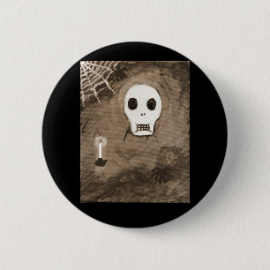 skull0017 6 cm round badge